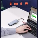 Ugreen multifunkční HUB 9v1 USB Typ C - HDMI, DP, VGA, 2 x USB, RJ45 Ethernet, čtečka karet SD / TF, USB Typ C PD 100W šedý (CM2