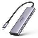 Ugreen multifunkční HUB USB Typ C - 3x USB 3.2 Gen 1 / HDMI 4K 60Hz / čtečka karet SD a TF šedá (60383 CM511)