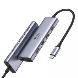 Ugreen multifunkční HUB USB Typ C - 3x USB 3.2 Gen 1 / HDMI 4K 60Hz / čtečka karet SD a TF šedá (60383 CM511)