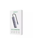 Ugreen multifunkční adaptér HUB USB Typ C - 3 x USB / Ethernet RJ-45 / USB Typ C PD šedý (CM475)