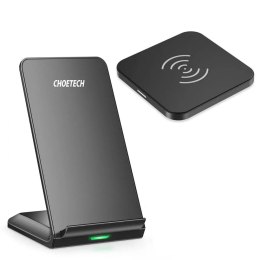 Choetech 10W bezdrátová nabíječka Qi Kit Stojan na telefon černý (T524-S) + 10W bezdrátová nabíječka Qi pro sluchátka černá (T51