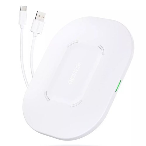 Choetech Qi 15W bezdrátová nabíječka + USB kabel - USB Typ C 1m bílý (T550-F-V2)