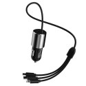 Dudao 3in1 USB car charger 3,4 A built-in cable Lightning / USB Type C / micro USB black (R5ProN black)