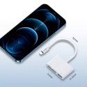 Joyroom HUB multifunkční OTG Lightning adaptér - USB 3.2 Gen 1 (3.0, 3.1 Gen 1) / SD, TF / Lightning čtečka karet bílá (S-H142 b