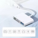 Joyroom HUB multifunkční OTG Lightning adaptér - USB 3.2 Gen 1 (3.0, 3.1 Gen 1) / SD, TF / Lightning čtečka karet bílá (S-H142 b