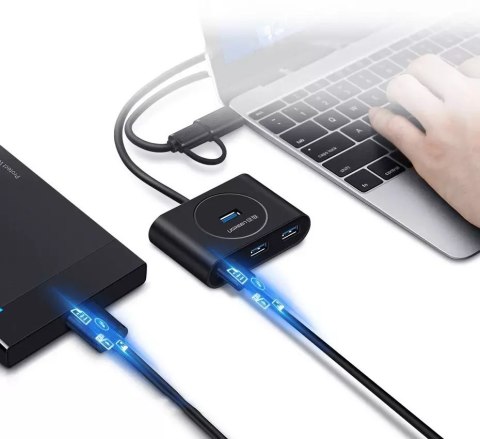 Ugreen HUB rozbočovač 4x USB 3.2 Gen 1 (0,5 m kabel) černý (20290)