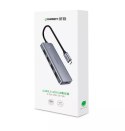 Ugreen HUB rozbočovač USB typu C - 4x USB 3.2 Gen 1 s napájecím portem USB typu C šedý (CM219 70336)