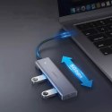 Ugreen HUB rozbočovač USB typu C - 4x USB 3.2 Gen 1 s napájecím portem USB typu C šedý (CM219 70336)