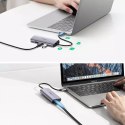 Ugreen multifunkční adaptér HUB USB Type C - 3 x USB / Ethernet RJ-45 / micro USB šedý (CM252)