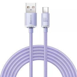 Baseus Crystal Shine Series kabel USB kabel pro rychlé nabíjení a přenos dat USB Typ A - USB Typ C 100W 2m fialový (CAJY000505)