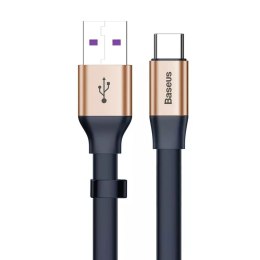 Baseus Jednoduchý plochý kabel USB / USB Typ C SuperCharge 5A 40W Quick Charge 3.0 QC 3.0 23cm zlatý (CATMBJ-BV3)