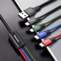 Baseus kabel USB 4v1 Lightning / 2x USB Type C / micro USB kabel s nylonovým opletem 3,5A 1,2m černý (CA1T4-B01)