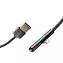 Baseus úhlový nylonový kabel USB Lightning kabel 1,5a 2m černý (cal7c-b01)
