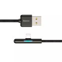 Baseus úhlový nylonový kabel usb Lightning kabel pro hráče 2,4a 1m černý (cal7c-a01)
