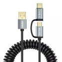 Choetech kabel 2v1 USB - USB Type C / micro USB kabel 1,2 m černý (XAC-0012-101BK)