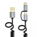 Choetech kabel 2v1 USB - USB Type C / micro USB kabel 1,2 m černý (XAC-0012-101BK)
