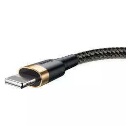 Kabel Baseus Cafule Odolný nylonový kabel USB / Lightning QC3.0 2,4A 1M černo-zlatá (CALKLF-BV1)