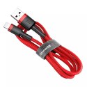 Kabel Baseus Cafule Odolný nylonový kabel USB / Lightning QC3.0 2,4A 1M červený (CALKLF-B09)