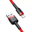 Kabel Baseus Cafule Odolný nylonový kabel USB / Lightning QC3.0 2,4A 1M červený (CALKLF-B09)