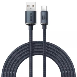 Kabel Baseus Crystal Shine Series USB kabel pro rychlé nabíjení a přenos dat USB Typ A - USB Typ C 100W 2m černý (CAJY000501)