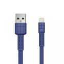 Plochý kabel Remax Armor Series USB / Lightning 5V 2,4A modrý (RC-116i)