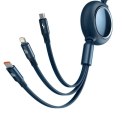 Kabel USB-C 3w1 Baseus Bright Mirror do micro USB / USB-C / Lightning, 100W, 1.2m (niebieski)