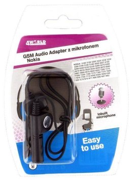 4World GSM Audio Adapter z mikrofonem Nokia 9PIN