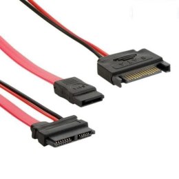 4World Kabel HDD|SATA 3|13pin SATA Slimline (F)|7pin SATA (F) & 15pin SATA (M)|485mm