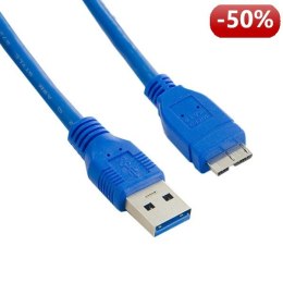 4World Kabel USB 3.0 AM- Micro BM 1.0m|niebieski