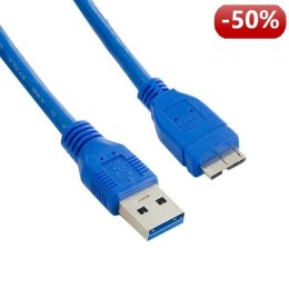 4World Kabel USB 3.0 AM- Micro BM 3.0m|niebieski