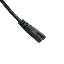 4World Komputerowy kabel zasilający 1,8m 2 żyłowy|czarny