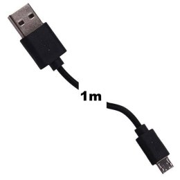 Whitenergy Kabel do przesyłu danych, Micro USB, 100cm, czarny