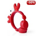 Nedis Wired Headphones | 1.2 m Round Cable | On-Ear | Detachable Magnetic Ears | Chrissy Crab | Red