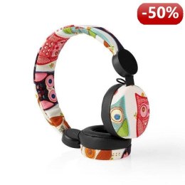 Nedis Wired Headphones | 1.2 m Round Cable | On-Ear | Owl | Black
