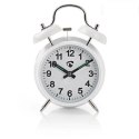 Nedis Analogue Desk Alarm Clock | Metal | White