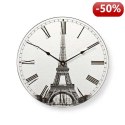 Nedis Circular Wall Clock | 30 cm Diameter | Eiffel Tower Image