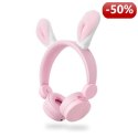 Nedis Wired Headphones | 1.2 m Round Cable | On-Ear | Detachable Magnetic Ears | Robby Rabbit | Pink