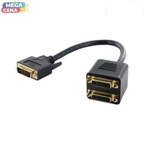 4World Adapter DVI-I [M] (24+5) > 2 x DVI-I [F] (24+5), czarny