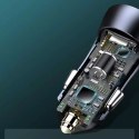 Baseus Golden Contactor Pro szybka ładowarka samochodowa 2x USB 40 W Quick Charge SCP FCP AFC + kabel USB - USB Typ C szary (TZC