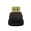 Qoltec Adapter HDMI A męski | HDMI A żeński | kątowy