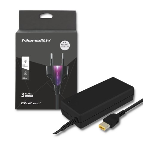 Qoltec Zasilacz do Lenovo 90W | 20V | 4.5A | Slim tip+pin | +kabel zasilający