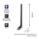 Qoltec Bezprzewodowy adapter Wi-Fi USB z anteną | standard N