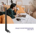 Qoltec Bezprzewodowy adapter Wi-Fi USB z anteną | standard N