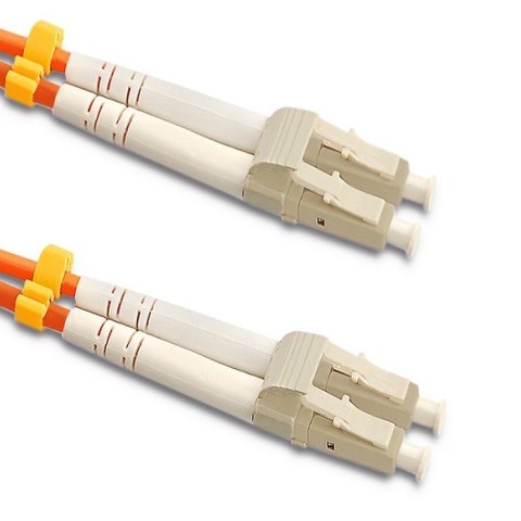 Qoltec Patchcord światłowodowy LC/UPC-LC/UPC | Multimode | 50/125U | OM2 | Duplex | 2m