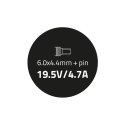 Qoltec Zasilacz do Sony 90W | 19.5V | 4.7A | 6.0*4.4+pin | +kabel zasilający