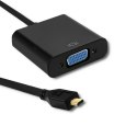 Qoltec Adapter Micro HDMI D męski | VGA żeński | +3.5mm Audio | 0.2m