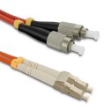 Qoltec Patchcord światłowodowy LC/UPC - FC/UPC | Multimode | 50/125 | OM2 | Duplex | 1m