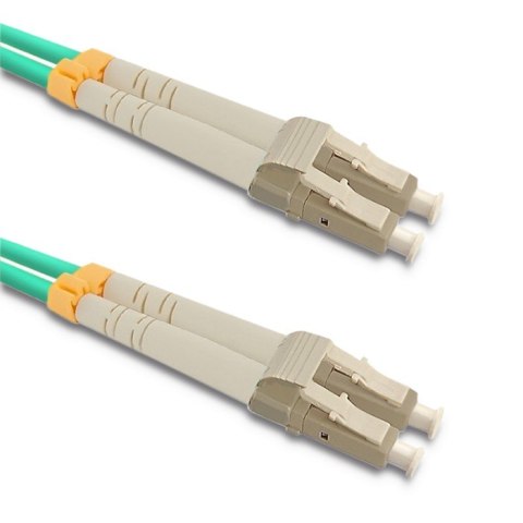 Qoltec Patchcord światłowodowy LC/UPC - LC/UPC | Multimode | 50/125 | OM3 | Duplex | 1m