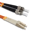 Qoltec Patchcord światłowodowy LC/UPC - ST/UPC | Multimode | 50/125 | OM2 | Duplex | 2m