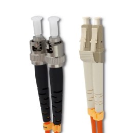 Qoltec Patchcord światłowodowy LC/UPC - ST/UPC | Multimode | 50/125 | OM2 | Duplex | 5m